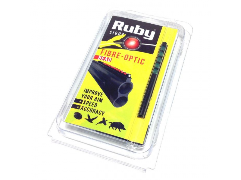Ruby Fibre Optic Bead 71mm