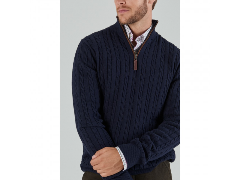 Schoffel Cotton Cashmere Cable Knit 1/4 Zip 