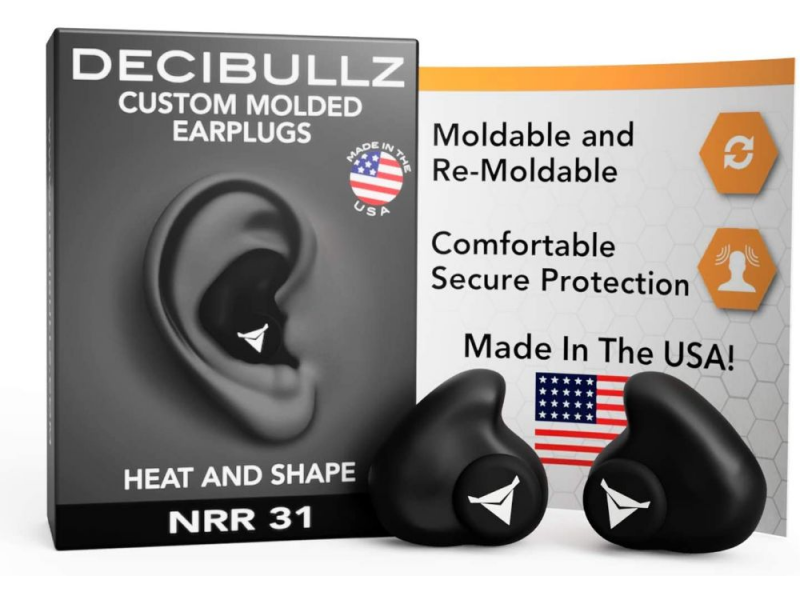 Decibullz Reusable Molded Earplugs - Black