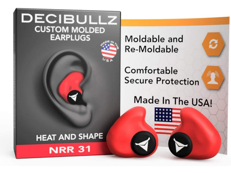 Decibullz Reusable Molded Earplugs - Red