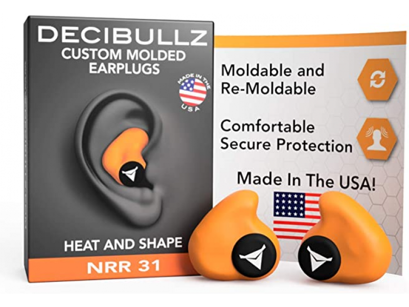 Decibullz Reusable Molded Earplugs - Orange