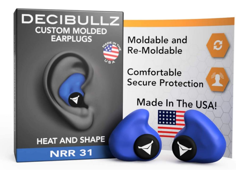 Decibullz Reusable Molded Earplugs - Blue