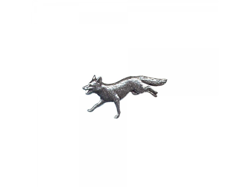 Pewter Pin Badge With Presentation Box Running fox