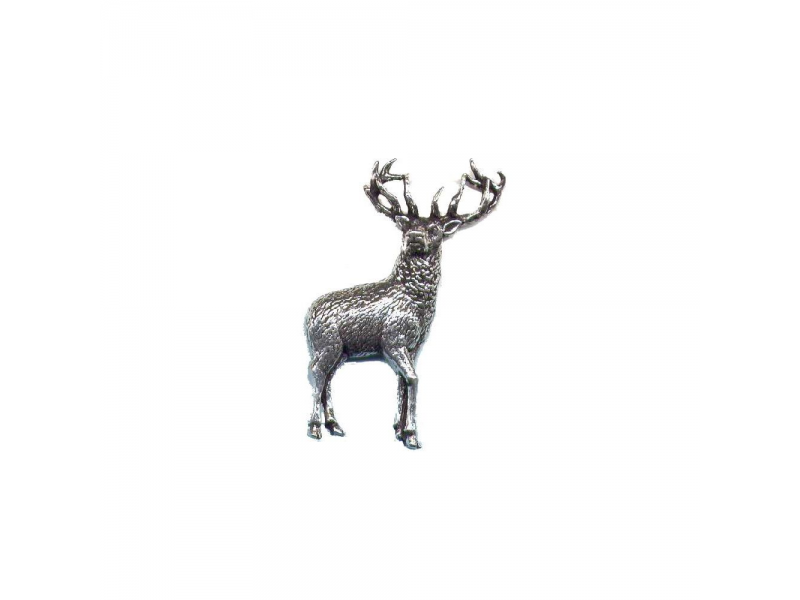 Pewter Pin Badge With Presentation Box Stag