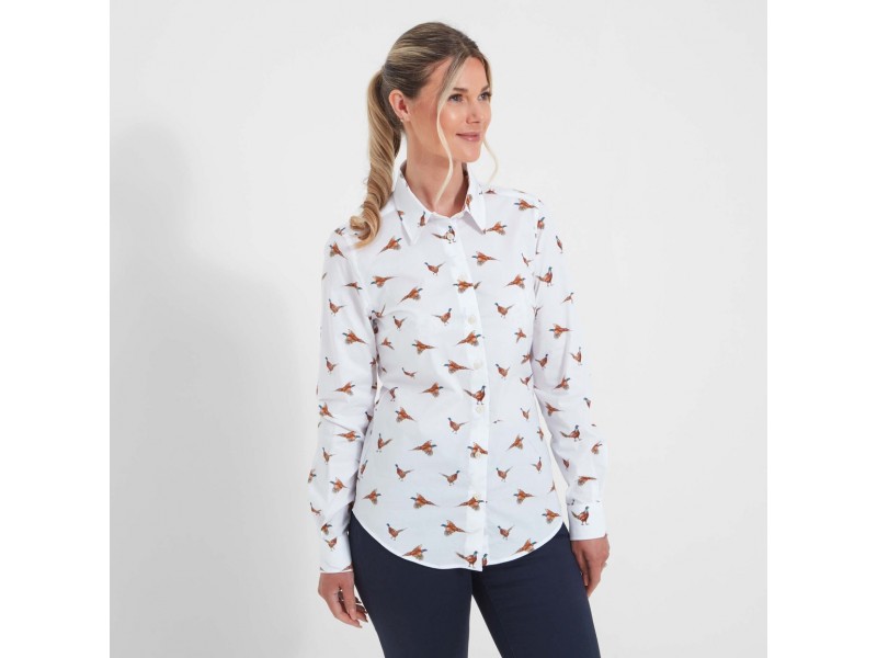 SCHOFFEL NORFOLK SHIRT PHEASANT PRINT