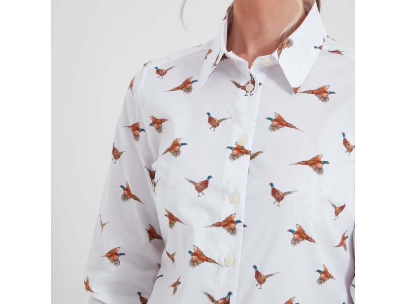 SCHOFFEL NORFOLK SHIRT PHEASANT PRINT