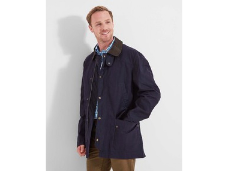 Schoffel Preston Wax Jacket: Navy